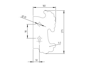 Preview: Schlossplatte – rechts 275x160, t3, C90, D22