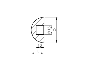 Endkappe für Handlauf - Buche