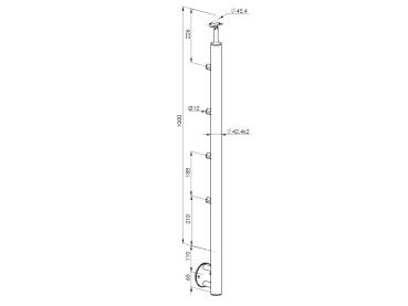 Pfosten, Seitenverankerung - auf Treppe
