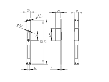 Elektromagnetisches Schloss mit doppelseitiger Leiste, 8-12V AC/DC