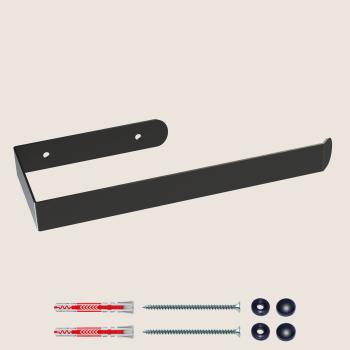 Preview: Papierhandtuchhalter Bügel Bad Toilette WC Metall SCHWARZ / BLU HAND