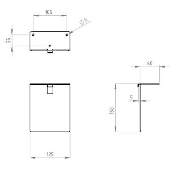 Preview: Unsichtbares Regal Bücherregal 125/150 hängend Metallregal Möbel Bücher Wandregal Flur Zimmer Raum LOFT Wohnung SCHWARZ / POLA