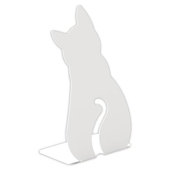 Buchstütze Bücherhalter Design Ständer Bücherregal CAT Bookends für Zuhause Stütze Büro Geschenk WEIß / KATZE