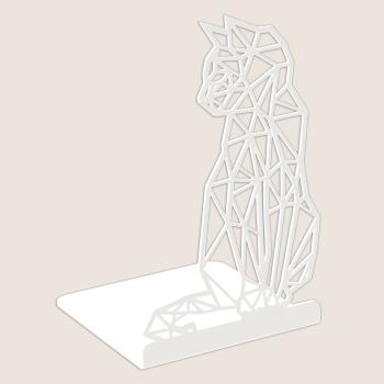 Buchstütze Bücherhalter Design Ständer Bücherregal CAT Bookends für Zuhause Stütze Katze Büro Geschenk WEIß / KATZE 2