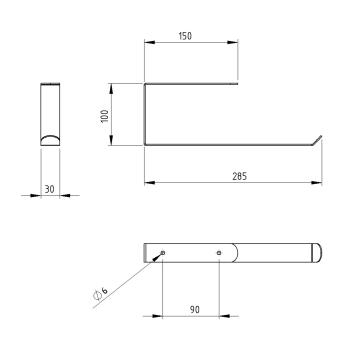 Papierhandtuchhalter Bügel Bad Toilette WC Metall WEIß / BLU HAND