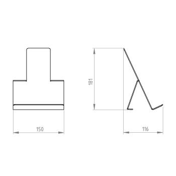 Preview: Händy-Ständer Kochbuchständer aus Metall Tablet Smartphone Bücher Unterlage Telefonständer WEIß / COOK
