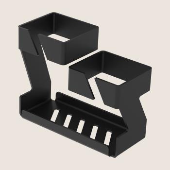 Zahnbürstenhalter Bad Toilette Badezimmer Zahnpaste Waschen WC Edelstahl SCHWARZ / CLASS