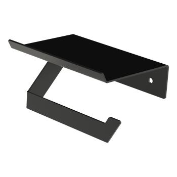 Toilettenpapierhalter mit Ablage Papierhalter Toilette Badezimmer WC Edelstahl SCHWARZ / CLASS