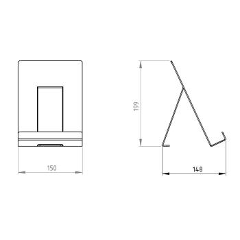 Preview: Händy-Ständer Kochbuchständer aus Metall Tablet Smartphone Bücher Unterlage Telefonständer WEIß / COOKBOOK