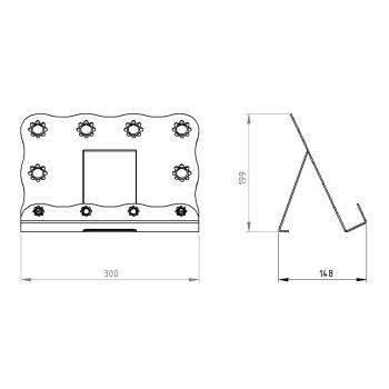 Preview: Tablet-Ständer Kochbuchständer aus Metall Smartphone Bücher Unterlage Telefonständer Retro-Stil SCHWARZ / LADY COOK