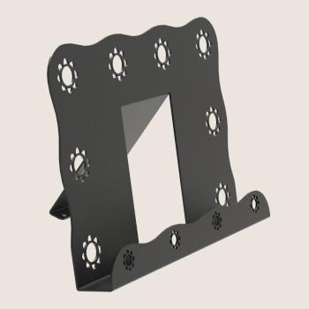 Preview: Tablet-Ständer Kochbuchständer aus Metall Smartphone Bücher Unterlage Telefonständer Retro-Stil SCHWARZ / LADY COOK