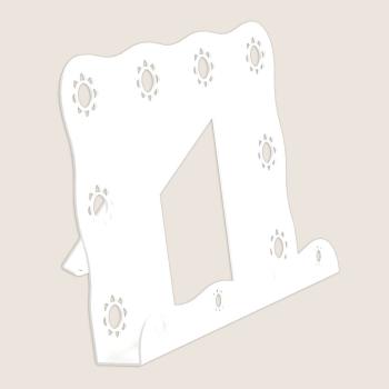 Preview: Tablet-Ständer Kochbuchständer aus Metall Smartphone Bücher Unterlage Telefonständer Retro-Stil WEIß / LADY COOK