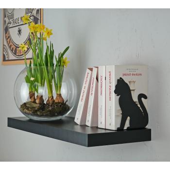 Preview: Buchstütze Bücherhalter Design Ständer Bücherregal CAT Bookends für Zuhause Stütze Büro Geschenk SCHWARZ / KATZE 4