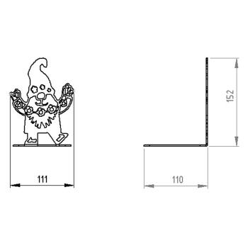 Preview: Buchstütze Bücherhalter Design Ständer Bücherregal WICHTEL Kinergarten Bookends für Zuhause Stütze Büro Kinder Geschenk SCHWARZ / ZWERG 1