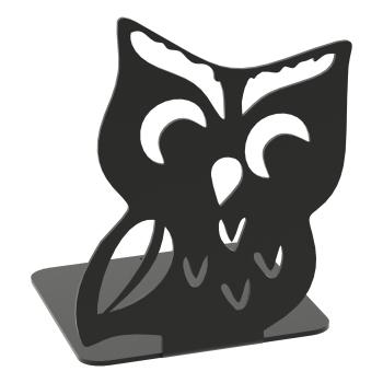 Buchstütze Bücherhalter Design Ständer Bücherregal EULE Bookends für Zuhause Stütze Büro Geschenk SCHWARZ / OWL 3
