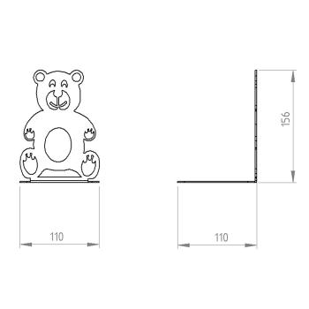 Preview: Buchstütze Bücherhalter Design Ständer Bücherregal Teddy Kinergarten Bookends für Zuhause Stütze Büro Kinder Geschenk WEIß / TEDDYBÄR
