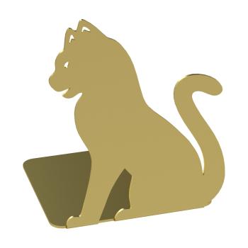 Buchstütze Bücherhalter Design Ständer Bücherregal CAT Bookends für Zuhause Stütze Büro Geschenk GOLD / KATZE 4