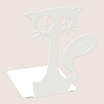 Preview: Buchstütze Bücherhalter Design Ständer Bücherregal CAT Bookends für Zuhause Stütze Büro Geschenk WEIß / KATZE 3