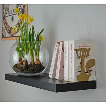 Preview: Buchstütze Bücherhalter Design Ständer Bücherregal CAT Bookends für Zuhause Stütze Büro Geschenk GOLD / KATZE 3