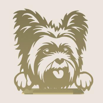 Buchstütze Bücherhalter Design Ständer Bücherregal HUND Kinergarten Bookends für Zuhause Stütze Büro Kinder DOG Geschenk GOLD / YORK COCO