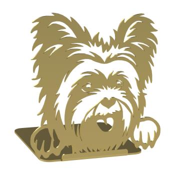 Buchstütze Bücherhalter Design Ständer Bücherregal HUND Kinergarten Bookends für Zuhause Stütze Büro Kinder DOG Geschenk GOLD / YORK COCO