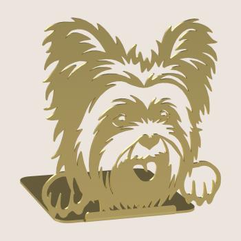 Preview: Buchstütze Bücherhalter Design Ständer Bücherregal HUND Kinergarten Bookends für Zuhause Stütze Büro Kinder DOG Geschenk GOLD / YORK COCO