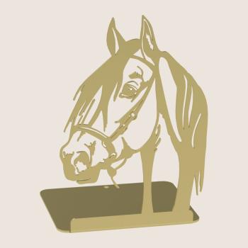 Preview: Buchstütze Bücherhalter Design Ständer Bücherregal Bookends Horse für Zuhause Stütze Büro Geschenk GOLD / PFERD 2