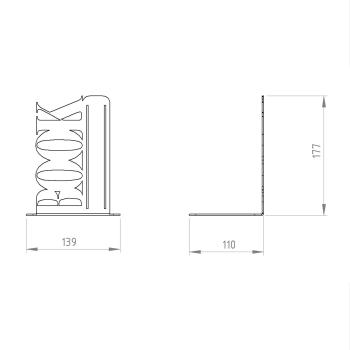 Preview: Buchstütze Bücherhalter Design Ständer Bücherregal Bookends für Zuhause Stütze Büro Geschenk GOLD/ BOOK