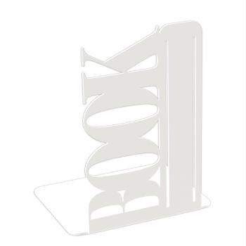 Buchstütze Bücherhalter Design Ständer Bücherregal Bookends für Zuhause Stütze Büro Geschenk WEIß / BOOK