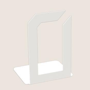 Preview: Buchstütze Bücherhalter Design Ständer Bücherregal Bookends Buch eckig für Zuhause Stütze Büro Geschenk WEIß / QUAD