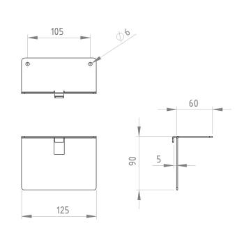 Unsichtbares Regal Bücherregal 125/90 hängend Metallregal Möbel Bücher Wandregal Flur Zimmer Raum LOFT Wohnung SCHWARZ / POLA