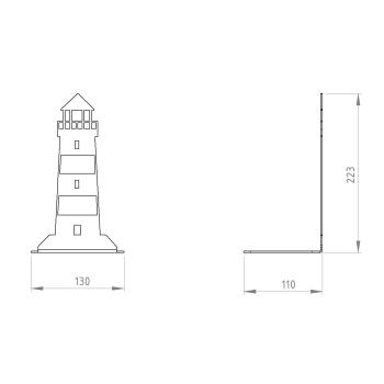 Preview: Buchstütze Bücherhalter Design Ständer Bücherregal Bookends Buch See für Zuhause Stütze Büro Geschenk SCHWARZ / LEUCHTTURM