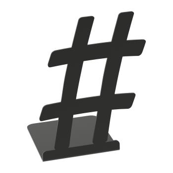 Buchstütze Bücherhalter Design Ständer Bücherregal Bookends Buch eckig für Zuhause Stütze Büro Geschenk SCHWARZ / HASHTAG