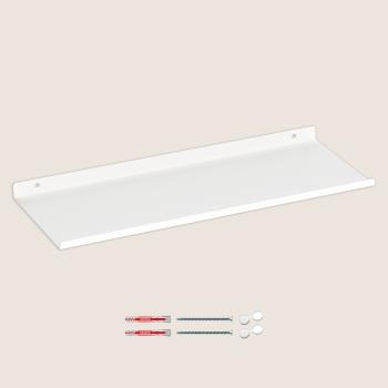 Preview: Dekoratives Regal Bücherregal hängend 40 cm Metallregal Möbel Bücher Wandregal Flur Zimmer Raum LOFT Wohnung WEIß / ESTANTE