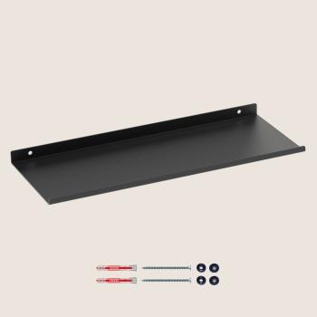 Preview: Dekoratives Regal Bücherregal hängend 60 cm Metallregal Möbel Bücher Wandregal Flur Zimmer Raum LOFT Wohnung SCHWARZ / ESTANTE