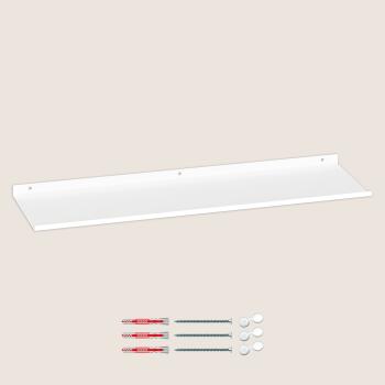 Preview: Dekoratives Regal Bücherregal hängend 60 cm Metallregal Möbel Bücher Wandregal Flur Zimmer Raum LOFT Wohnung WEIß / ESTANTE