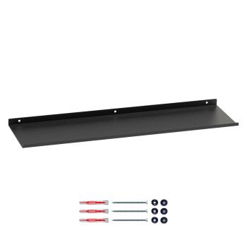 Preview: Dekoratives Regal Bücherregal hängend 60 cm Metallregal Möbel Bücher Wandregal Flur Zimmer Raum LOFT Wohnung SCHWARZ / ESTANTE