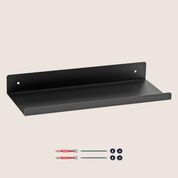 Preview: Dekoratives Regal Bücherregal hängend 38 cm Metallregal Möbel Bücher Wandregal Flur Zimmer Raum LOFT Wohnung SCHWARZ / HYLLE