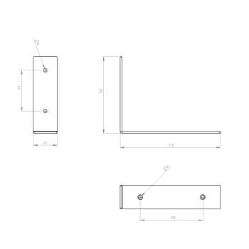 Preview: 2 x Halterung für Regal 170x130 mm Metall Stütze Möbel Wandhalter WEIß