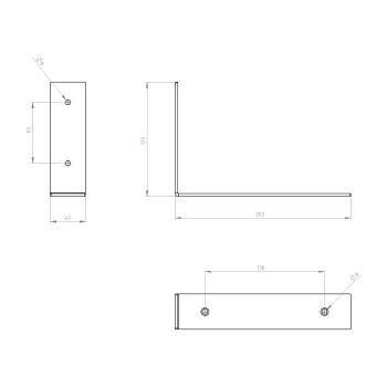 Preview: 2 x Halterung für Regal 200x130 mm Metall Stütze Möbel Wandhalter WEIß