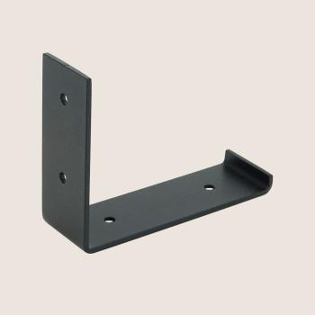 Preview: 2 x Halterung für Regal L-120 mm Metall Stütze Möbel Wandhalter SCHWARZ