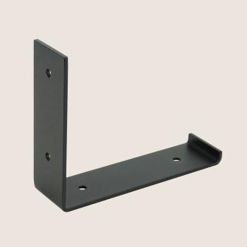 Preview: 2 x Halterung für Regal L-140 Metall Stütze Möbel Wandhalter SCHWARZ