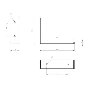 Preview: 2 x Halterung für Regal L-150 Metall Stütze Möbel Wandhalter WEIß