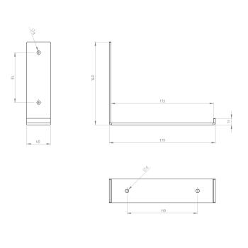 Preview: 2 x Halterung für Regal L-170 Metall Stütze Möbel Wandhalter WEIß