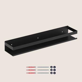 Preview: Regal Küchenregal Gewürzenregal 50 cm hängend Metallregal Organizer Küche Wandregal Kochen LOFT SCHWARZ / TASTE