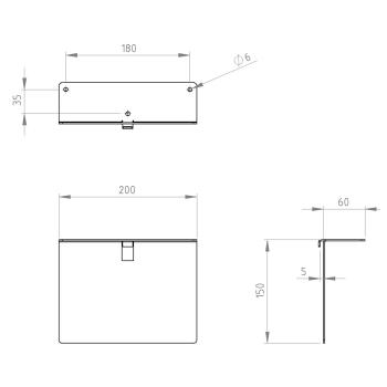 Unsichtbares Regal Bücherregal 200/150 hängend Metallregal Möbel Bücher Wandregal Flur Zimmer Raum LOFT Wohnung WEIß / POLA