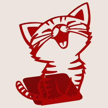 Preview: Buchstütze Bücherhalter Design Ständer Bücherregal CAT Kindergarten Bookends für Zuhause Kinder Stütze Büro Geschenk ROT / KATZE