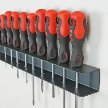 Preview: Werkstattschraubendreher Halter für Werkstatt Heimwerken Garage Garten Antharzit Metall GRAPHIT / HANTERA