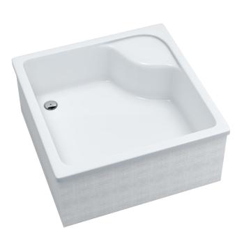 Acryl-Duschwanne integriert mit stabilisierendem und schalldämmendem Unterbau Stabilsound Plus Nammu 80x80x41 cm, quadratisch