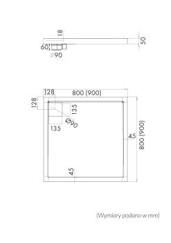 Preview: Stabilsound Plus Atir Verbundduschwanne 80x80x5 cm, quadratisch
